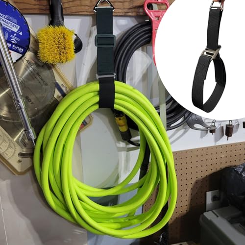 Image of One Hand Operation-1s Tighten by Gravity-Adjustable Extension Cord Organizer Holder Heavy Duty Storage Straps with Triangle Buckle Extension Cord Wall Organizers for Garage and Shed Storage (8Pcs)