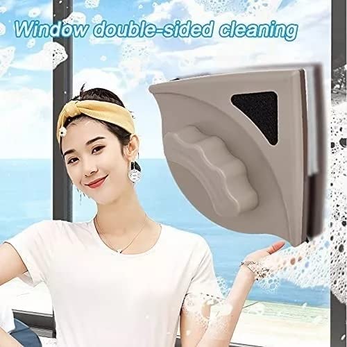 Magnetic Window Cleaner, Double Side Window Brush Glass Wiper Cleaning Tools for High Rise and Car Glazed Windows(Blue)