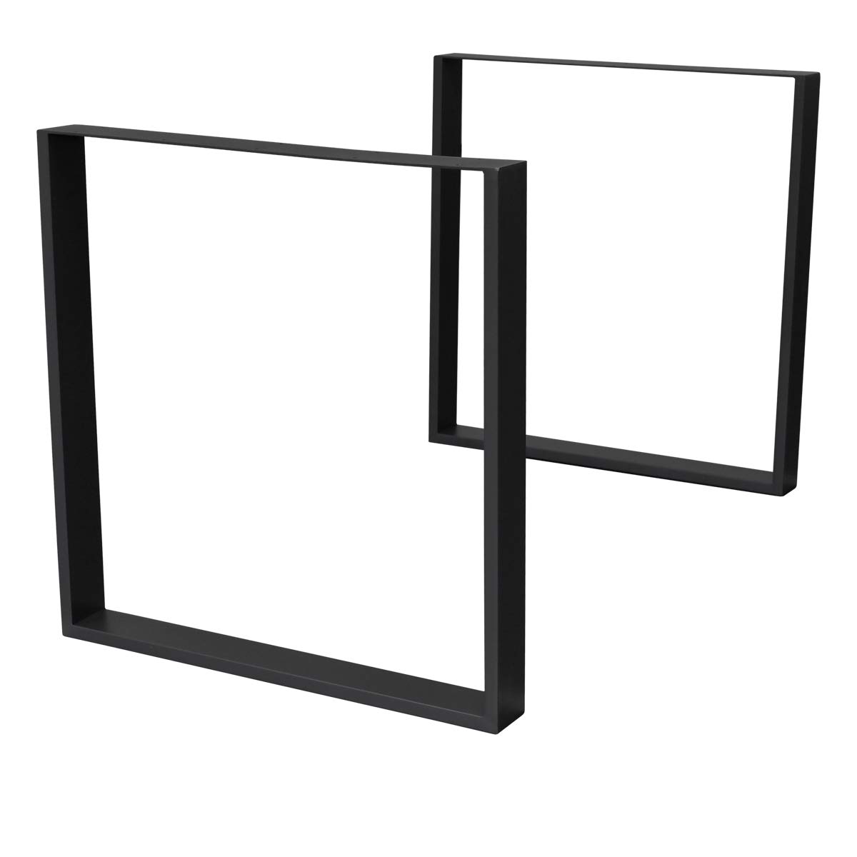 ECD Germany 2X Conjunto de Patas de Mesa Industriales Negro Pies de Escritorio Banqueta Modernos Estables 80 x 72 cm Marco Protección Soportes Perfiles de Acero Suelo para Cocina Oficina Comedor