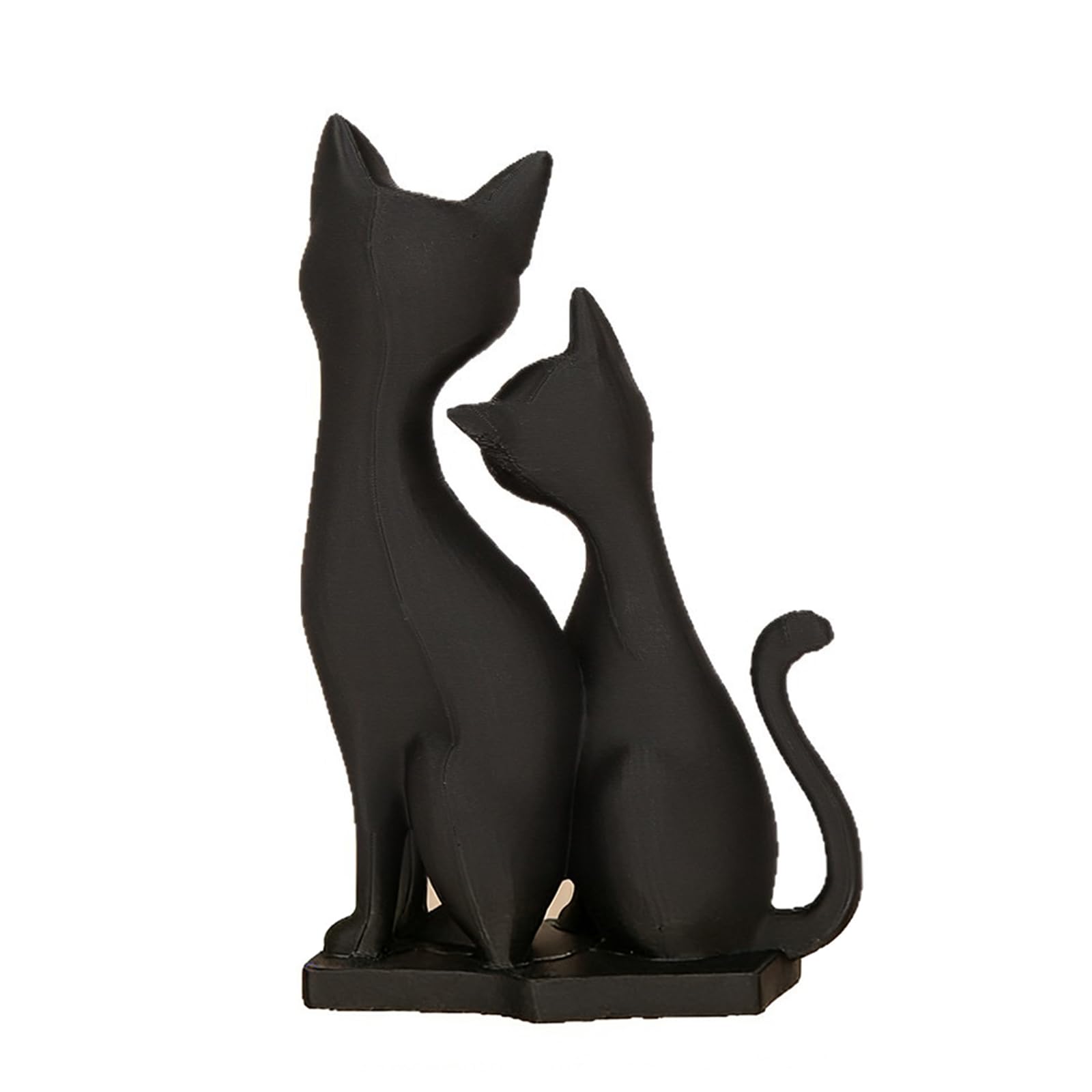 Tsophreniq Modern Kitten Sculpture Double Cats Snuggling Miniature Figurine with Base for Living Room Entryway Decoration Ornament Art Gift