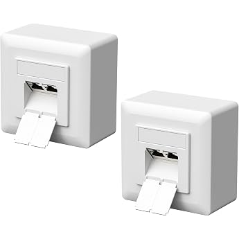 FGB 2x Universal Network Socket CAT6a 2 Port Surface-Mounted | Shielded, 10-Gigabit Ethernet, RJ45 data socket, EIA/TIA 568A&amp;