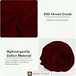 Split Queen Sheets- 5 Piece Adjustable Split Sheets- 100% Egyptian Cotton- 400 TC- 16 Inch Deep Pocket- Adjustable Split Queen Sheet Set- Split Queen Sheets Set for Adjustable Bed- Burgundy Solid