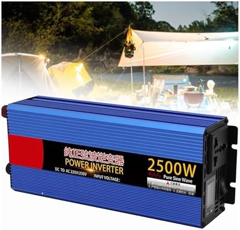 2500W Pure Sine Wave Inverter DC 24V to AC 220V Transformer Power Converter for Trucks, Boats, Camping - High Efficiency, Quiet Operation, Ideal for Off-Grid Use