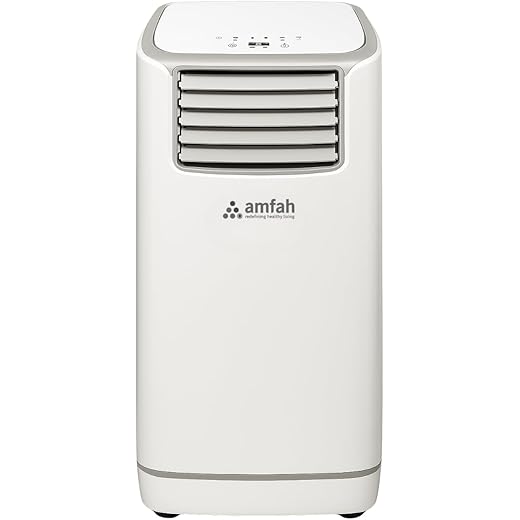 AMFAH AMF-PDAC-18, 1.5 Ton Portable Air Conditioner | 4-in-1 AC, Fan, Dehumidifier, Auto | Energy Efficient Mobile AC with Adjustable Vent, Auto Shut Off, Overheat Protection, White