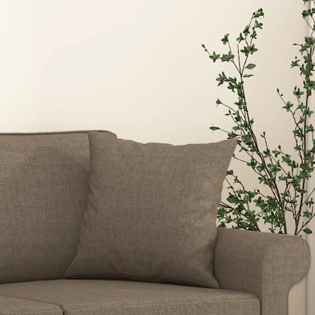 Zierkissen 2 Stück Taupe 40x40 cm Stoff Bezug Dekokissen für Sofa Couch Schlafzimmer Wohnzimmer Garten Modern Kuschelkissen mit Reißverschluss