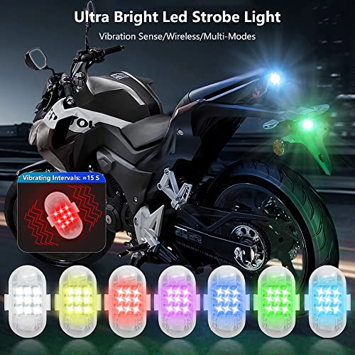 Lecart 6 Pcs Motorcycle Lights Wireless Led Anti-Collision Strobe Light 7 Colors Usb Charging Super Bright Strobe Drone Lights For Night Flying Riding Car Motorcycle Bike Scooter #TOP3