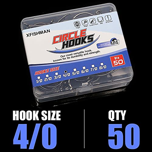 Image of Circle-Hooks-Fishing-Equipment-Octopus-Hooks-Saltwater-50 Pack #1 -12 /0