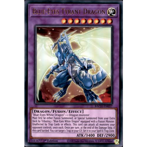 Yugioh Singles BACH-EN037 1st Ed Blue-Eyes Tyrant Dragon Ultra Rare Card  Battle of Chaos Single Card : Buy Online at Best Price in KSA