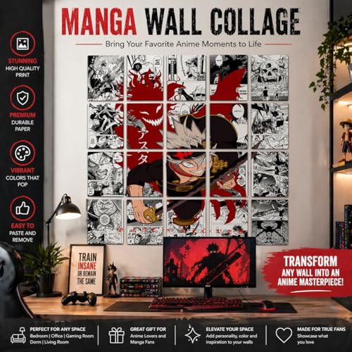 Image of VEENSHI set of 20 black clover wall poster anime posters - 12x8 inch - 300 GSM poster