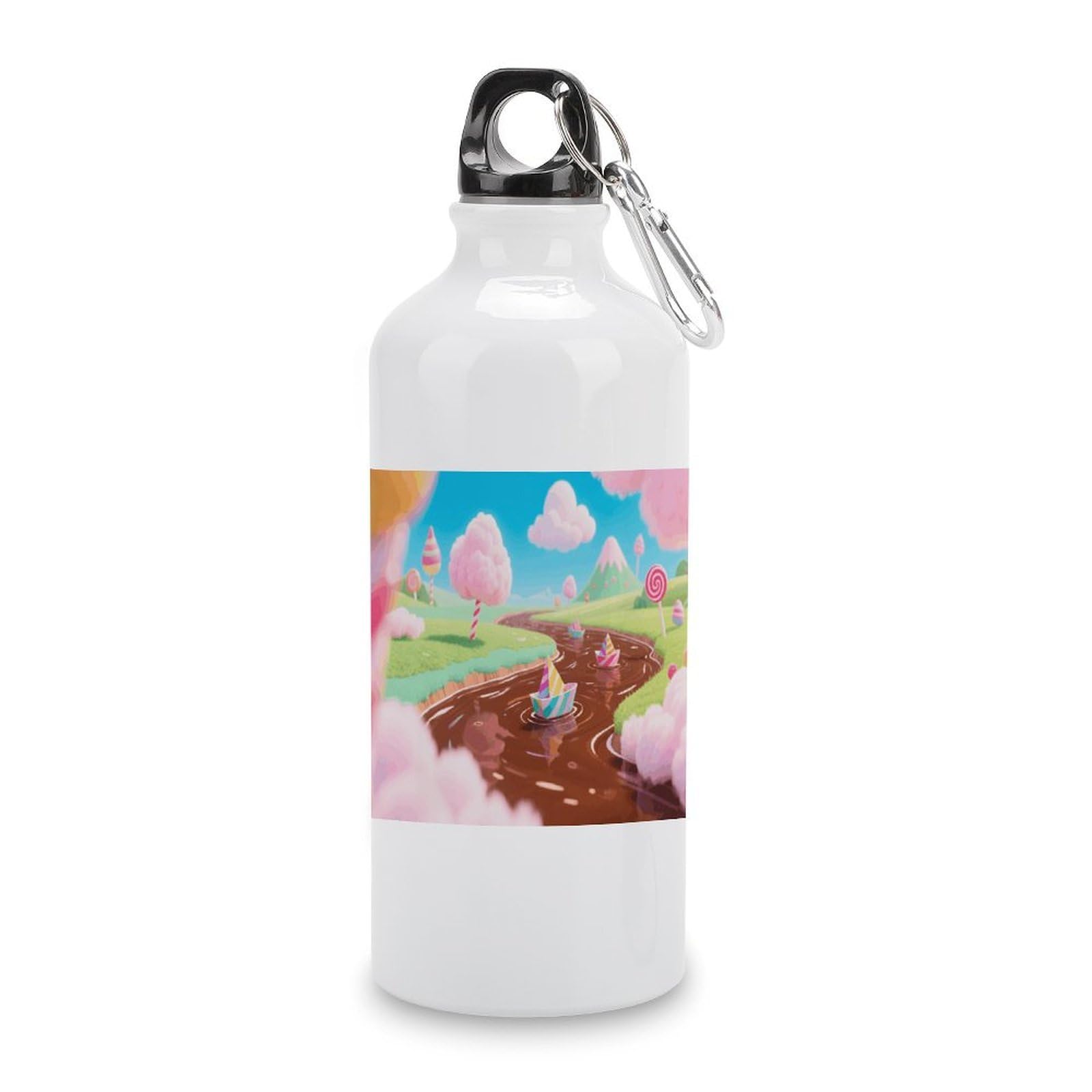 VstaDank Candy Water Bottles Aluminum Sports Water Bottle with Lid&Hook Buckle Fashion Vacuum Insulated Water Bottles Hydration Flask Leak Proof Tumbler Keep Cold&Hot