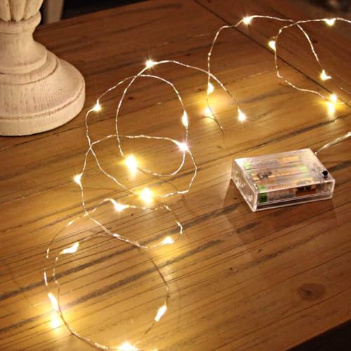 sopplea 20 LED Star String Lights 10 FT Fairy Christmas Lights Battery Operated for Indoor & Outdoor, Party, Wedding and Holiday Decorations Warm White