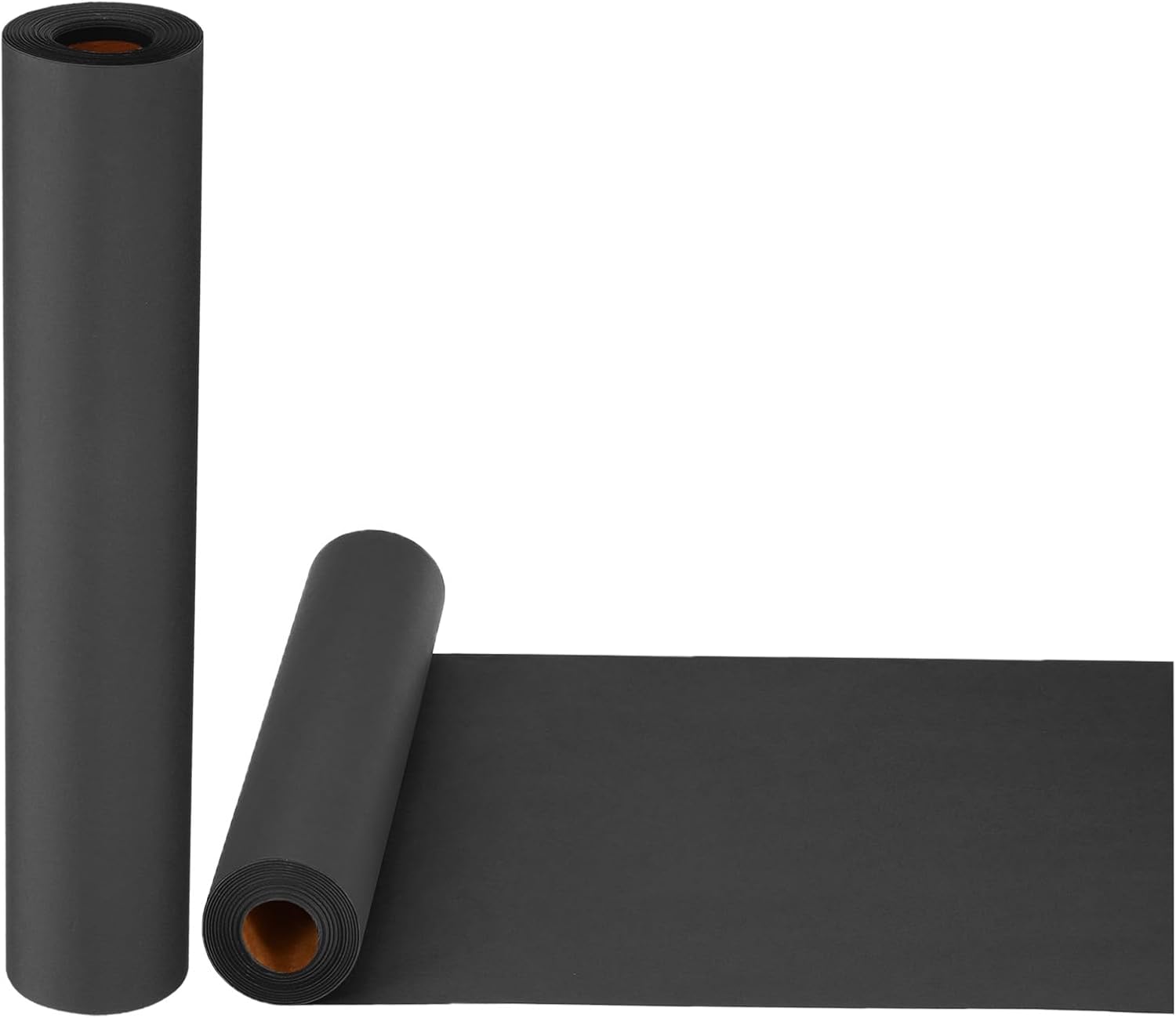 PATIKIL Wrapping Paper, 2 Pack 15"x800"(66') Bulletin Board Paper Roll Kraft Paper Roll Construction 80GSM for Shipping Packing Gift Wrapping Craft Flower Bouquet Christmas, Black