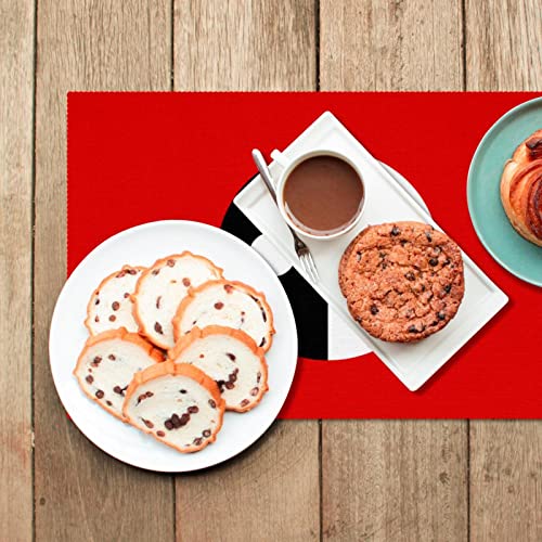 Set de table rouge anti-chaleur et lavable en Oxford x4 - 7