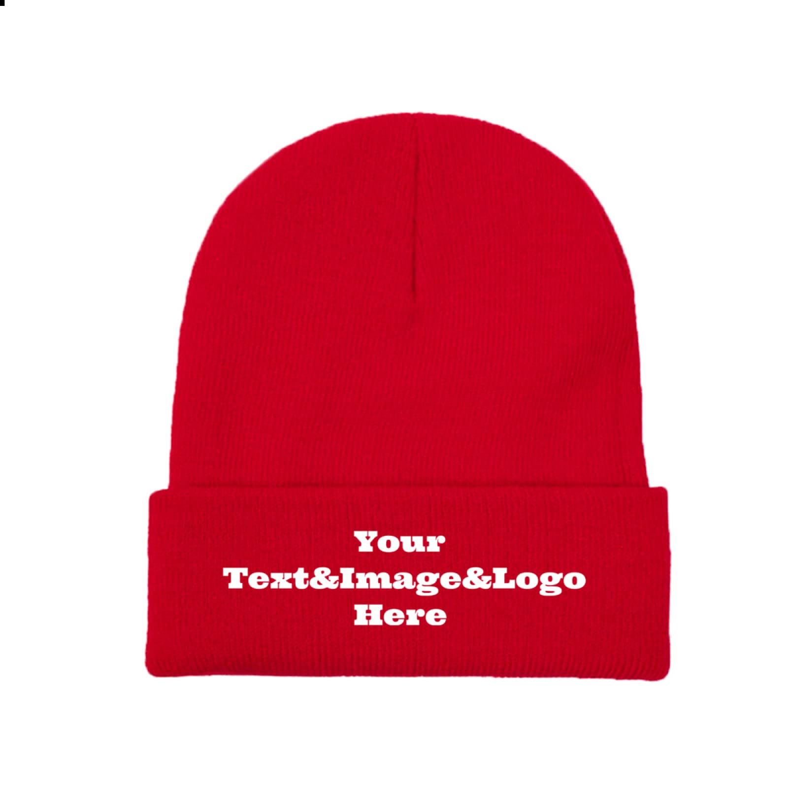 Custom Hat Slouch Red Beanie Your Text&Image&Logo Here Classic Winter Beanie Hat