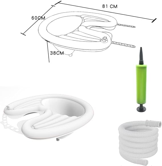 Portable Inflatable Shampoo Basin for Bedridden, Handicapped, Seniors - With Air Pump, Hair Washing Tray for Home, Hospitals, Salons