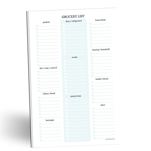 Kahootie Co Grocery List Notepad- Organized List For Quick and