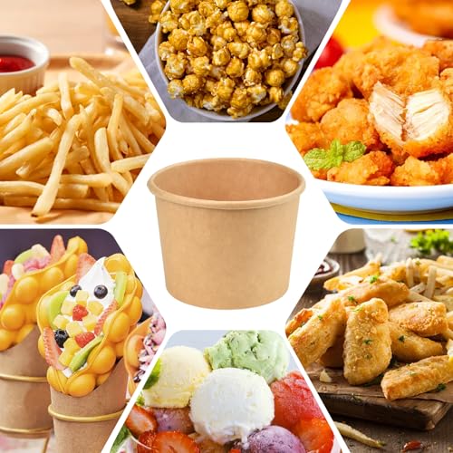 Gobelets à glace papier jetables pot yaourt et dessert 50pcs