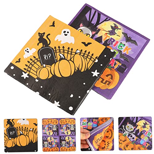 DIKACA 2 pacotes de 40 folhas de papel de guardanapo de jantar duplo estampado com suprimentos de le