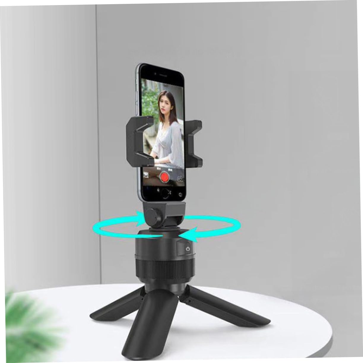 VILLCASE Treppiede per Smartphone con Rilevamento Facciale e Rotazione per Video Streaming e Registrazioni per Videochiamate e Visione Contenuti