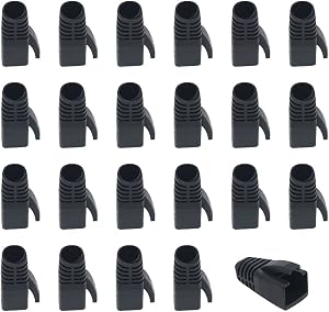 100 PCS Black CAT6A, CAT7, CAT8 Plastic RJ45 Ethernet Network Cable Strain Relief Boots
