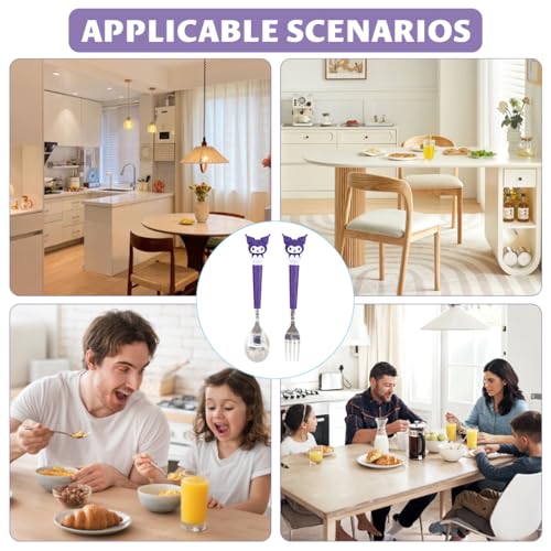 Image of Supvox Cute Cutlery Set for Kids with Storage Case, Easy to Clean(7.87 inch,2Pcs)