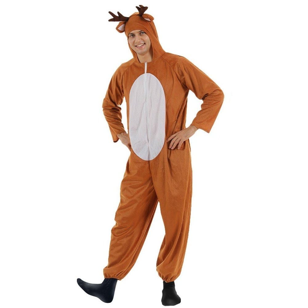Pyjama une pièce renne pour cocooning d'hiver et soirées déguisées en famille