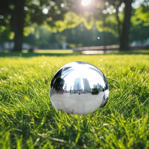 Weduspaty Gazing Ball Spiegel Gepolijst Glad Holle Rvs Gazing Globe Reflecterende Decoratieve DIY Plated Gazing Ballen voor Garden Plaza, Zilver - Afbeelding 5