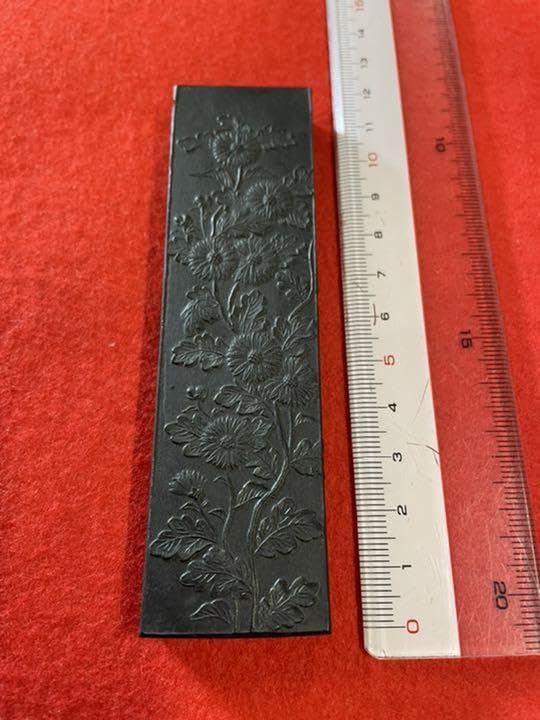 古墨、昭和45年製造の墨です！油煙墨 古墨 製造年不明 鈴鹿墨 浪速松煙3丁型 松煙墨 進誠堂【セール