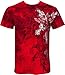 Sakkas - Camiseta de Hombre con Manga Corta y Decorado Plateado metálico - Rojo-M
