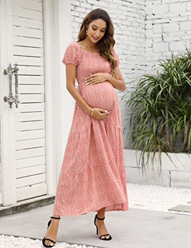 Image of Maternity Dress Women's Off Shoulder Split A Line Casual Maxi Dress Photography Dress for Babyshower