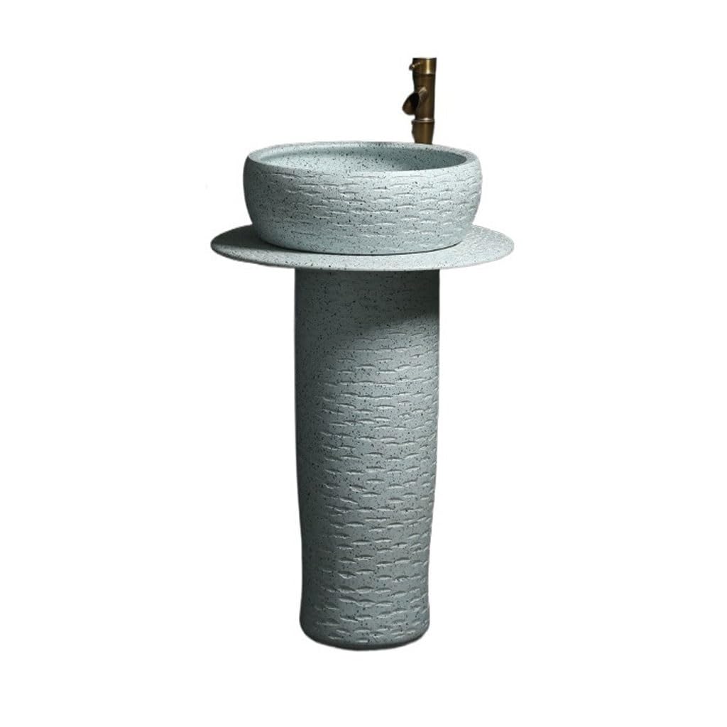 Bathroom Sink Integrated Floor-Standing Washbasin Retro Ceramic Household Washbasin Courtyard Outdoor Pedestal Basin Bathroom Vanity
