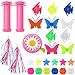 Sumind Decorazioni per Bici per Bambini Accessori Bici, Compresi Streamer Bici per Bambini, Campana da Bicicletta per Fiori, Raggi della Ruota Bici Colori Assortiti Manopole per Manubrio per Bambini