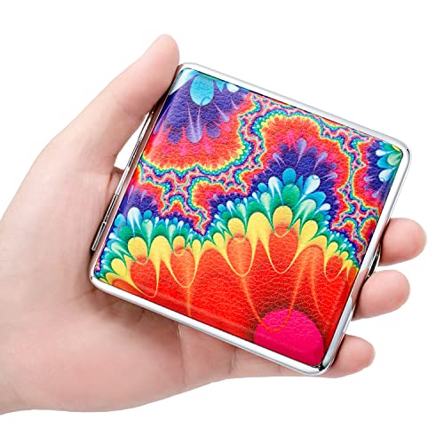 Sigarettenetui van PU-leer, metaal, voor mannen en vrouwen, slanke sigarettenbox, sigarettenetui voor 20 sigaretten, etui, voor dames en heren, klein sigarettenetui, leer (4) - Afbeelding 5