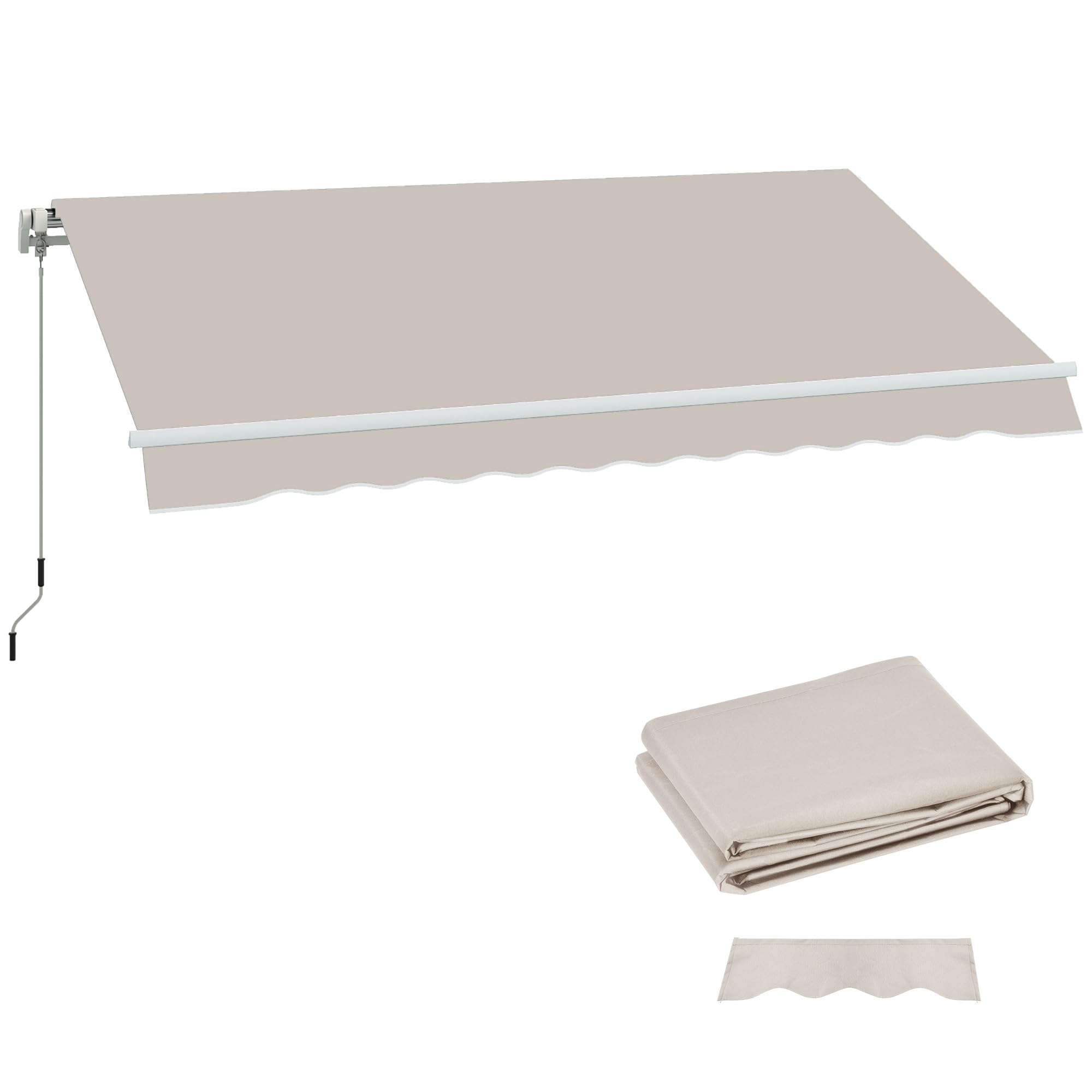 Outsunny Techo de Repuesto para Toldo 282x250 cm, Protección UV 50+, Crema | Lona para Toldo, Impermeable, Tela Poliéster 280g/㎡, Tela de Repuesto, Patio, Terraza, Jardín, Balcón