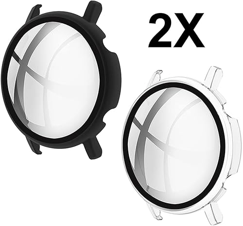 Miniatura 7 de [Paquete de 2] Funda con protector de pantalla de vidrio templado compatible con Huawei Watch GT 3 de 1.654 pulgadas, dureza 9H de 360°, funda