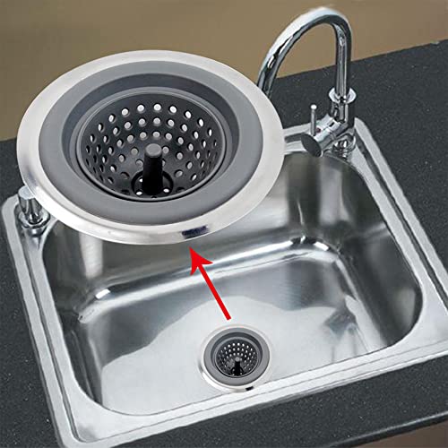 Colador para fregadero de cocina de silicona rojo 4.6 pulgadas miniatura 4