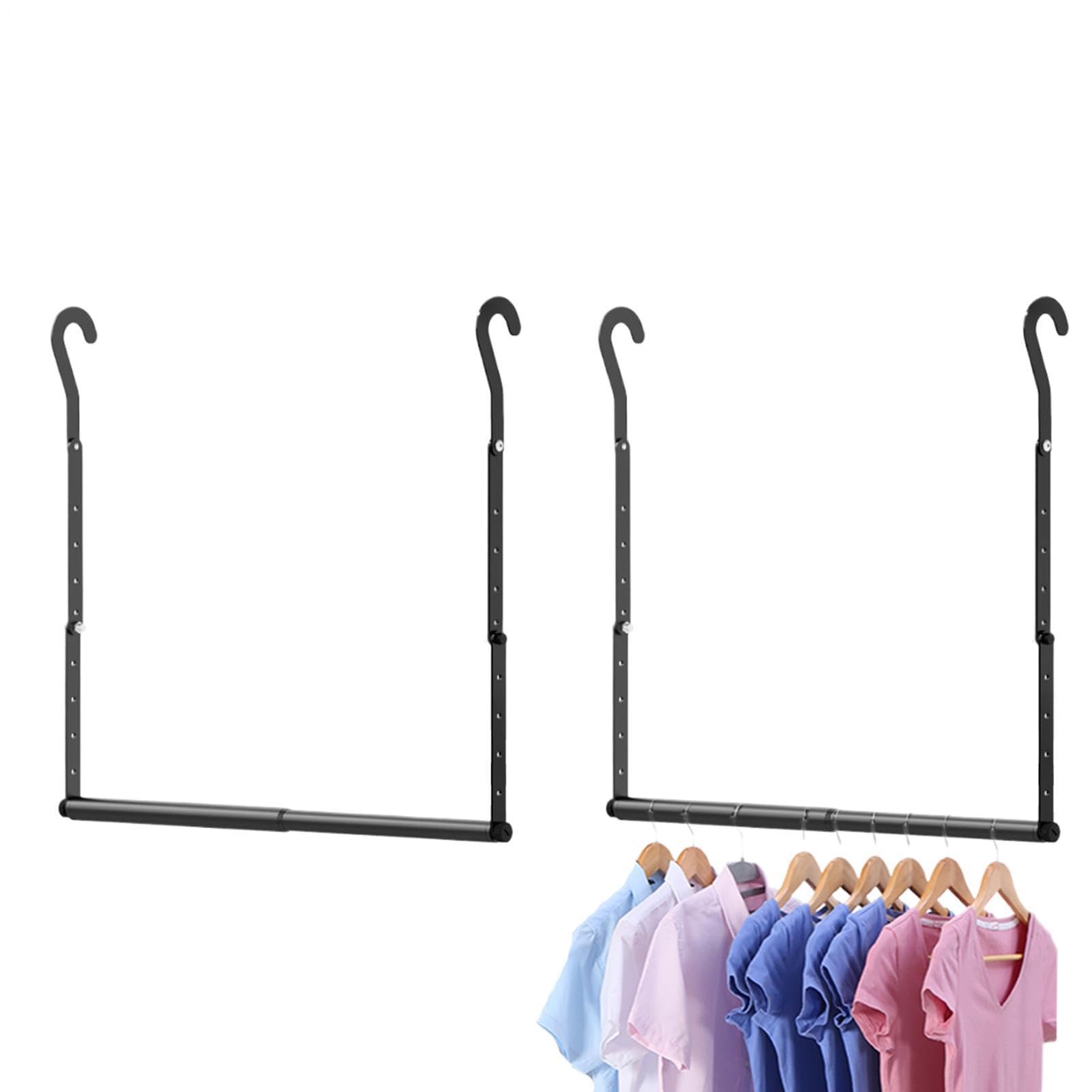 Varilla Extensible Para Armario 2 Unidades Negro Extensible de Rudo