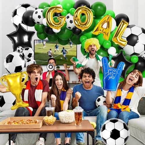 120 Pcs Soccer Party Decorations Balloon Arch, 5 ft Self Standing Balloon — view 6
