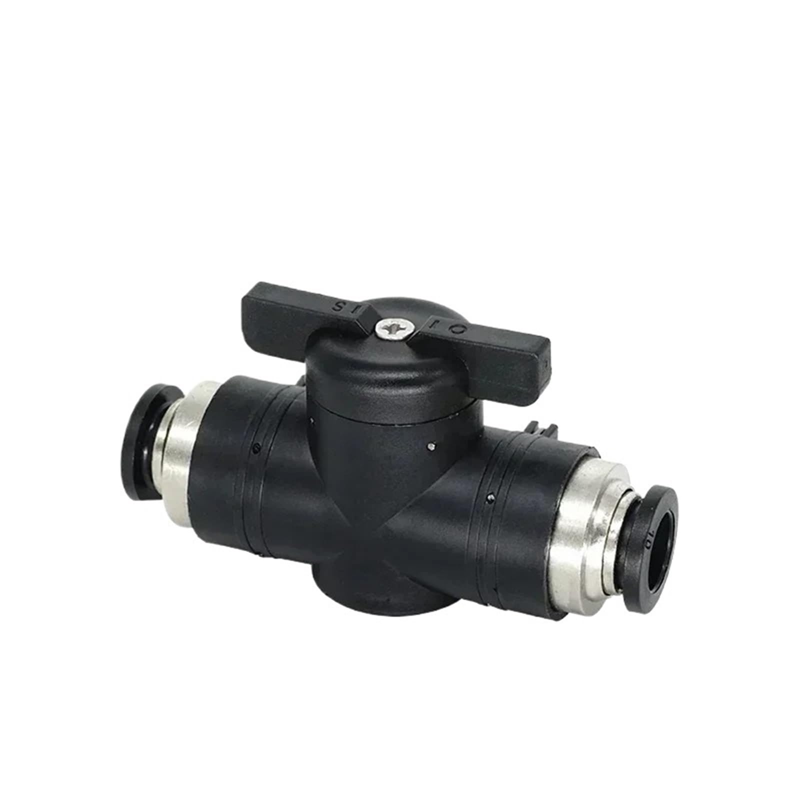 Raccord pneumatique BUC 10mm à valve manuelle pour tube flexible | Lot de 10 PCS