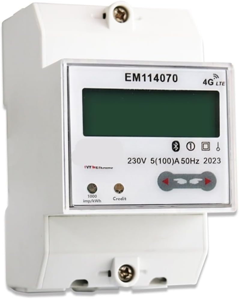 EM114070 4G Cellular Networks Energy Meter with Relay and 4g GSM Base Single Phase Meter Base Single Phase Energy Meter