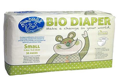 Bumboodle Natural Compostable Bio Diaper (Small 6.5-13lbs/3-6kg 36-Count)