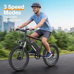 VOLTVOGUE Electric E-Bike | 48V 249 Wh Removable Battery | 1000W Peak Motor | 22 mph Top Speed | 30-45 Range | Front Shock Absorber | LED Headlights | 20Inch All-Terrain Fat Tires | — photo 6 of 6