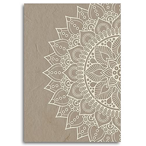 Affiche beige bohème mandala pour studio de yoga et salon zen lot de 3 toiles 60x80cm