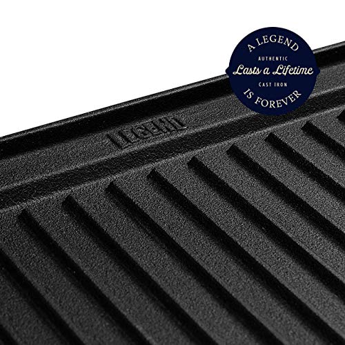 Legend Cast Iron Griddle for Gas Stovetop 2in1 Reversible 20” Cast
