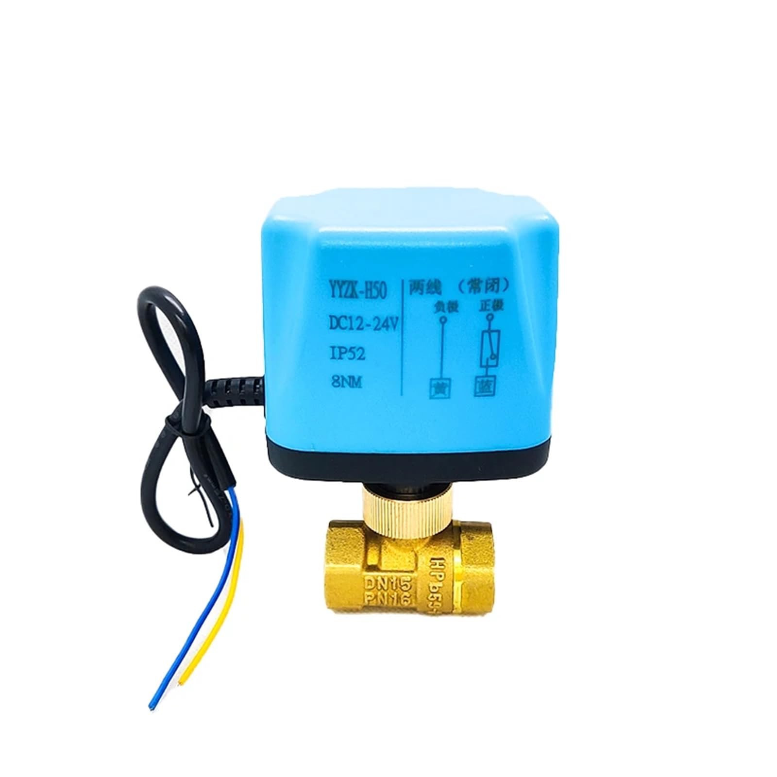 HKYPCOKVK 1/2" Normally Open Motorized Ball Valve 220V 12V 24V 2-Wire Brass Electric Replace Solenoid(220VAC-NORMALLY OPEN)