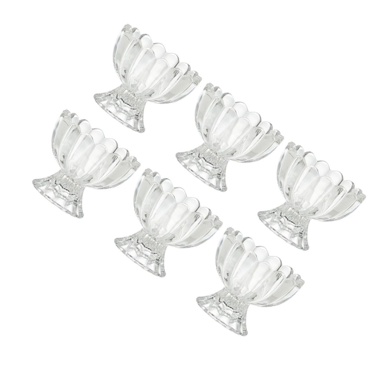 6 pezzi Bicchieri in Vetro per Dessert Trasparenti Coppette Piccole per Gelato Pudding e Frutta Design Pratico e Compatto per Uso Quotidiano