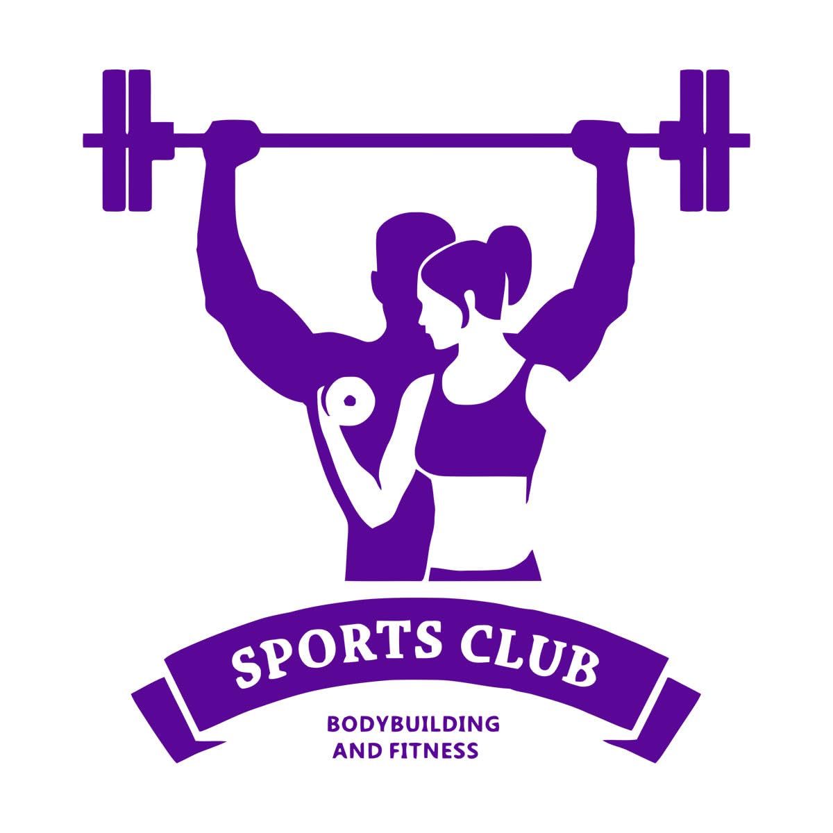 Sport Club Logo Wall Sticker Body Building and Fitness Wall Art Decal Gym Studio Decoration Dumbbell Vinyl Wall Poster Large - 67x68cm โ image 1