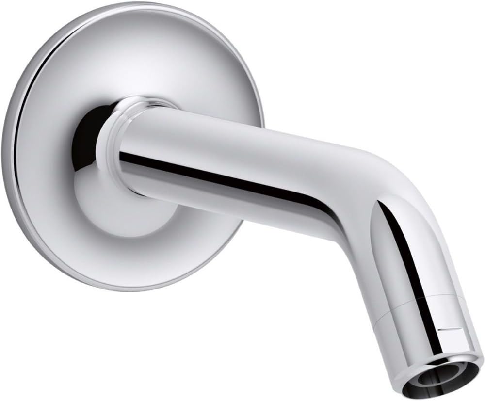 Polished Chrome Wall-Mounted Shower Arm with Flange