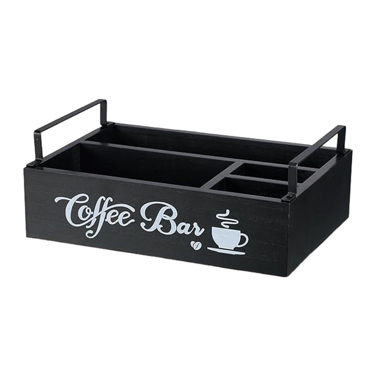 Zambuph Coffee Station Organizer Rustic Coffee Bar Decor Wooden,Style A