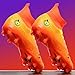 Men's Fashion High-Top Cleats Soccer Shoes Football Boots Outdoor Professional Training Athletic Turf Lacrosse Sports Sneakers (Orange,6.5)